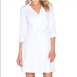 Milly Pleated Wrap Dress in White